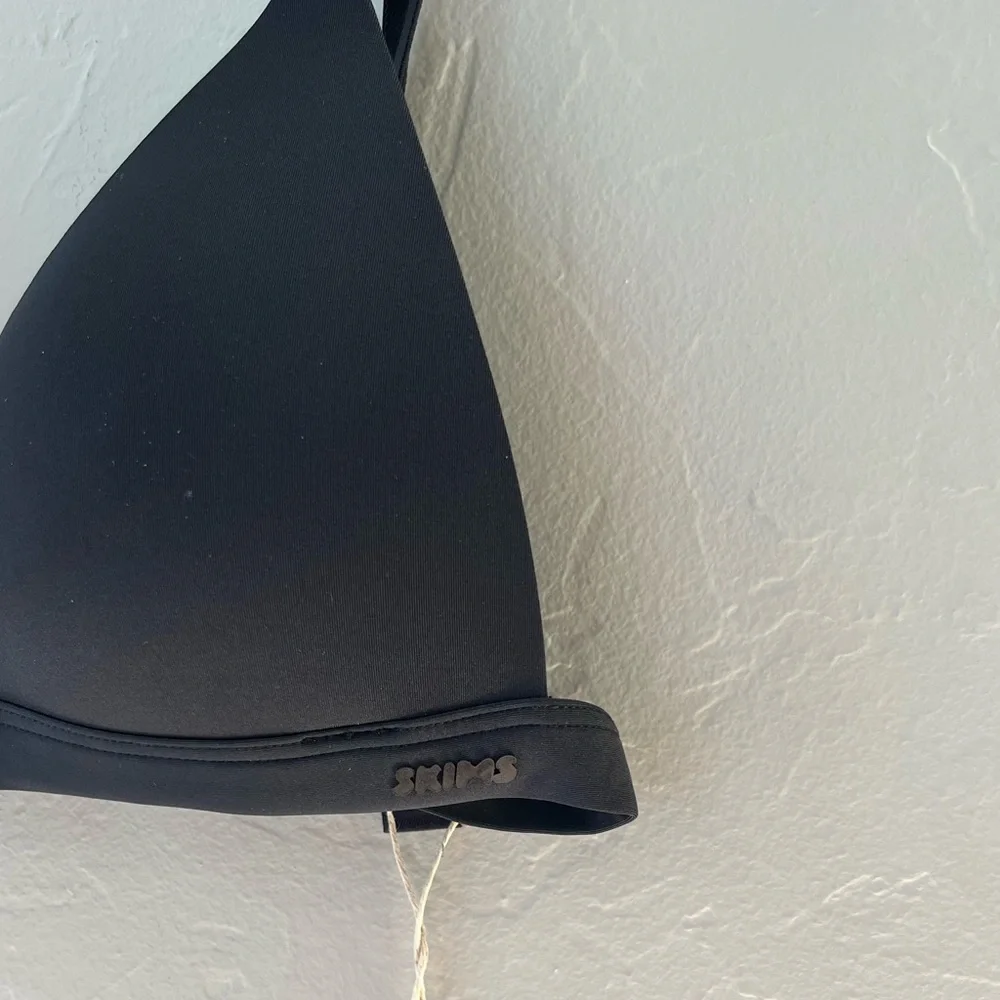 NWT SKIMS Black Front-Close Plunge Push Up Bra Bikini Style - Picture 6 of 7